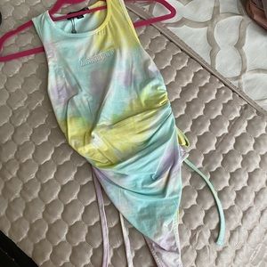 Misguided Tye Dye Scrunch Bodysuit